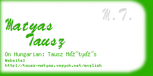 matyas tausz business card